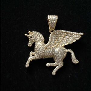 Gold plated unicorn pendant